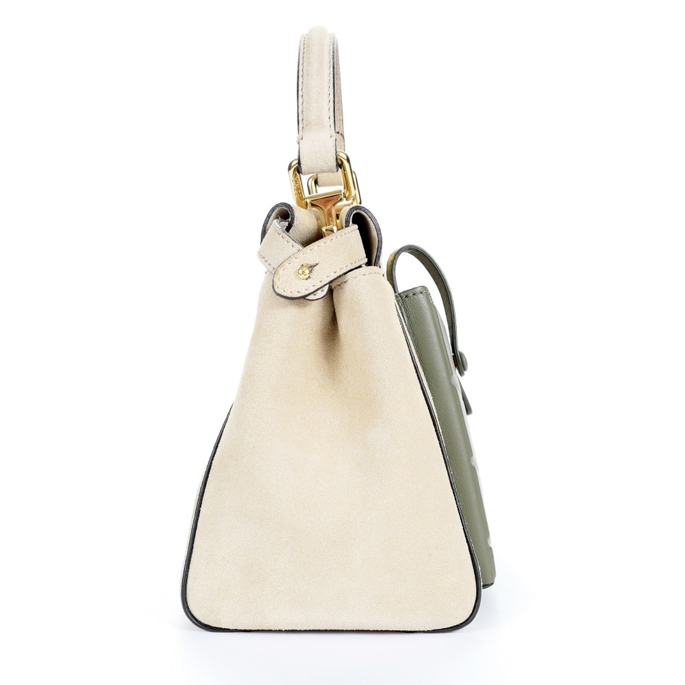 Fendi Peekaboo Mini Pocket Beige Suede Handbag - Picture 4 of 14